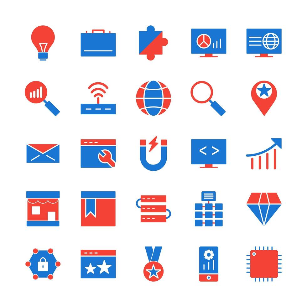 Icon Set Of Search Engine Optimization For Personal And Commercial Use... vector