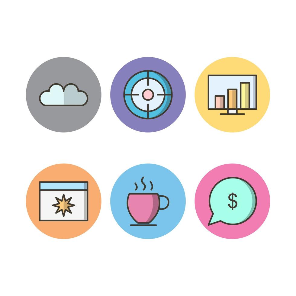 conjunto de iconos de optimización de motores de búsqueda para uso personal y comercial ... vector