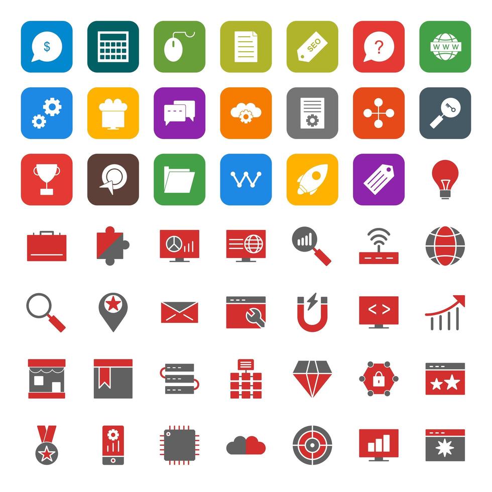 Icon Set Of Search Engine Optimization For Personal And Commercial Use... vector