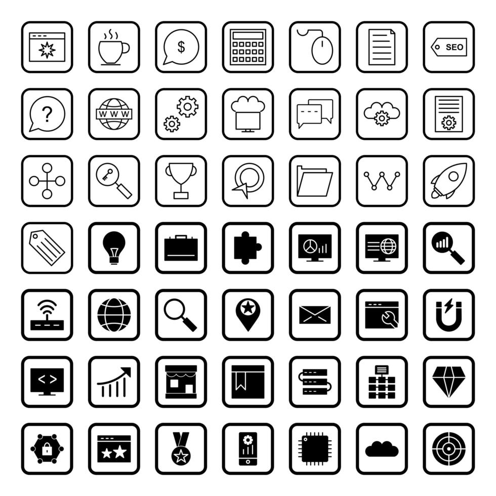 Icon Set Of Search Engine Optimization For Personal And Commercial Use... vector