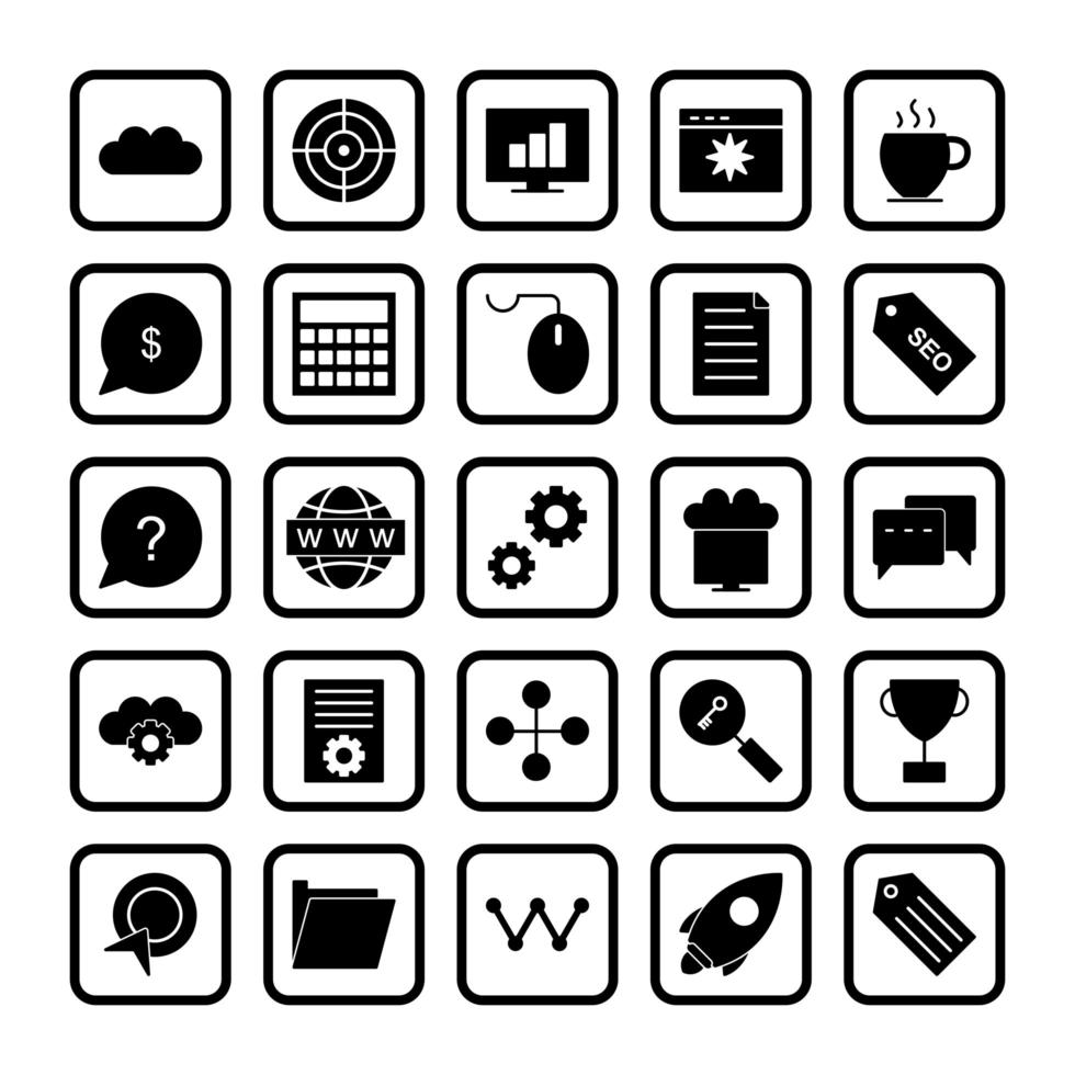 Icon Set Of Search Engine Optimization For Personal And Commercial Use... vector