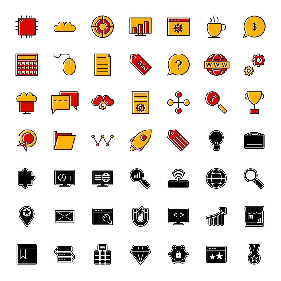 Icon Set Of Search Engine Optimization For Personal And Commercial Use... vector