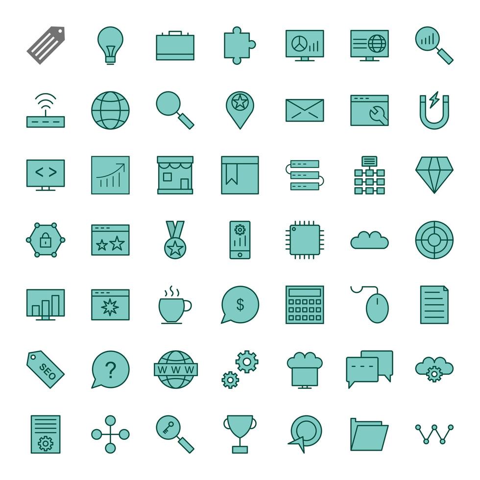 Icon Set Of Search Engine Optimization For Personal And Commercial Use... vector