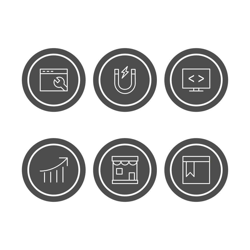 Icon Set Of Search Engine Optimization For Personal And Commercial Use... vector