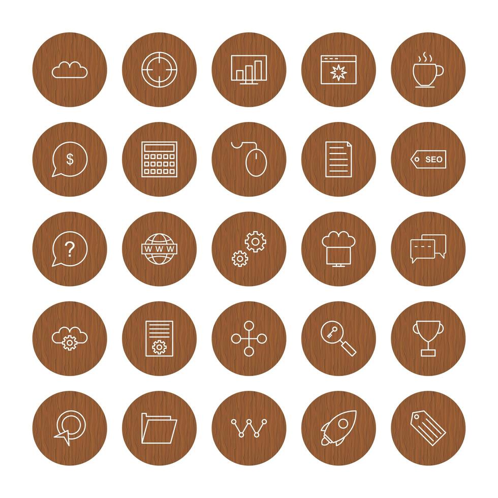 Icon Set Of Search Engine Optimization For Personal And Commercial Use... vector