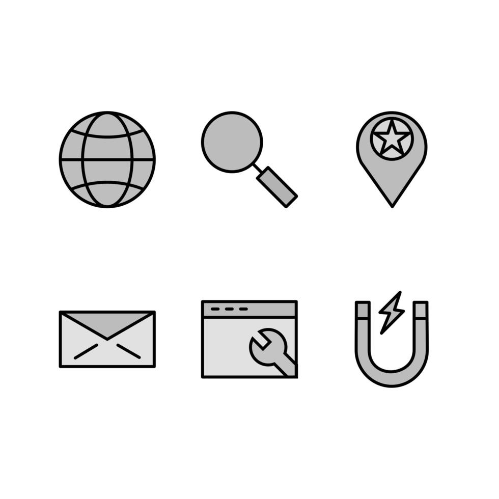 Icon Set Of Search Engine Optimization For Personal And Commercial Use... vector