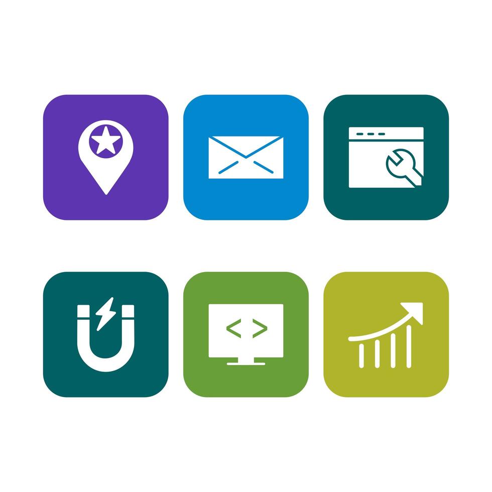 Icon Set Of Search Engine Optimization For Personal And Commercial Use... vector