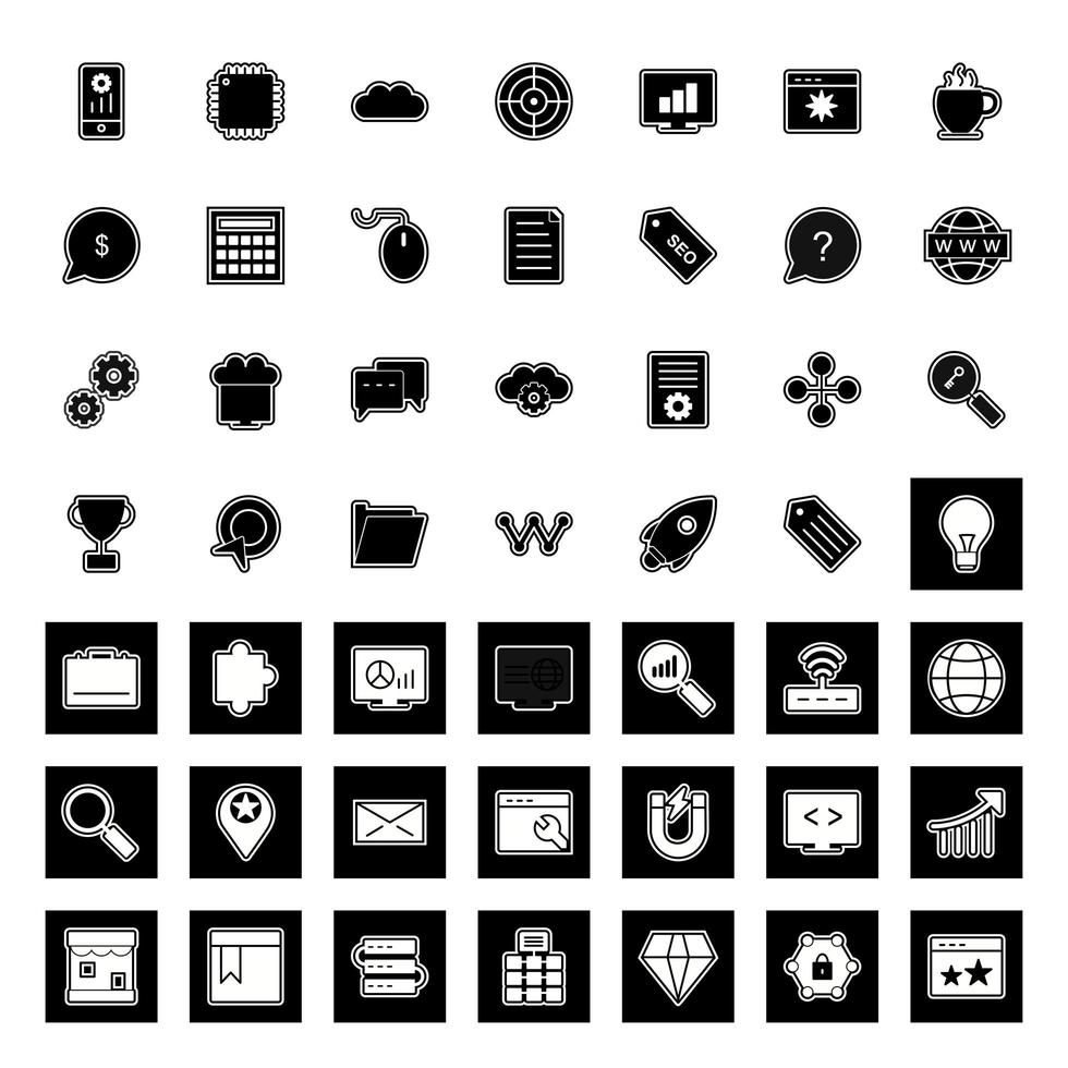 Icon Set Of Search Engine Optimization For Personal And Commercial Use... vector