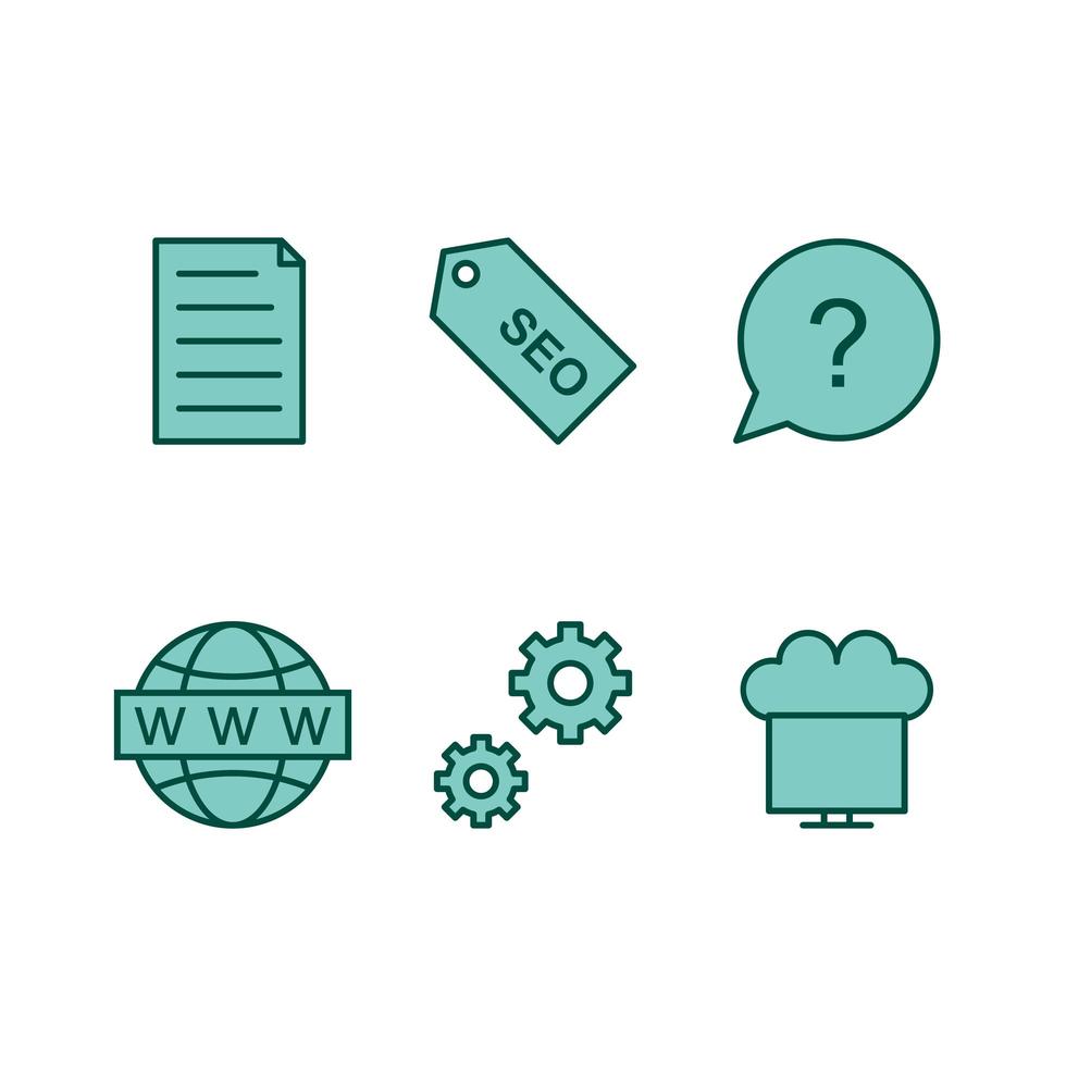 Icon Set Of Search Engine Optimization For Personal And Commercial Use... vector