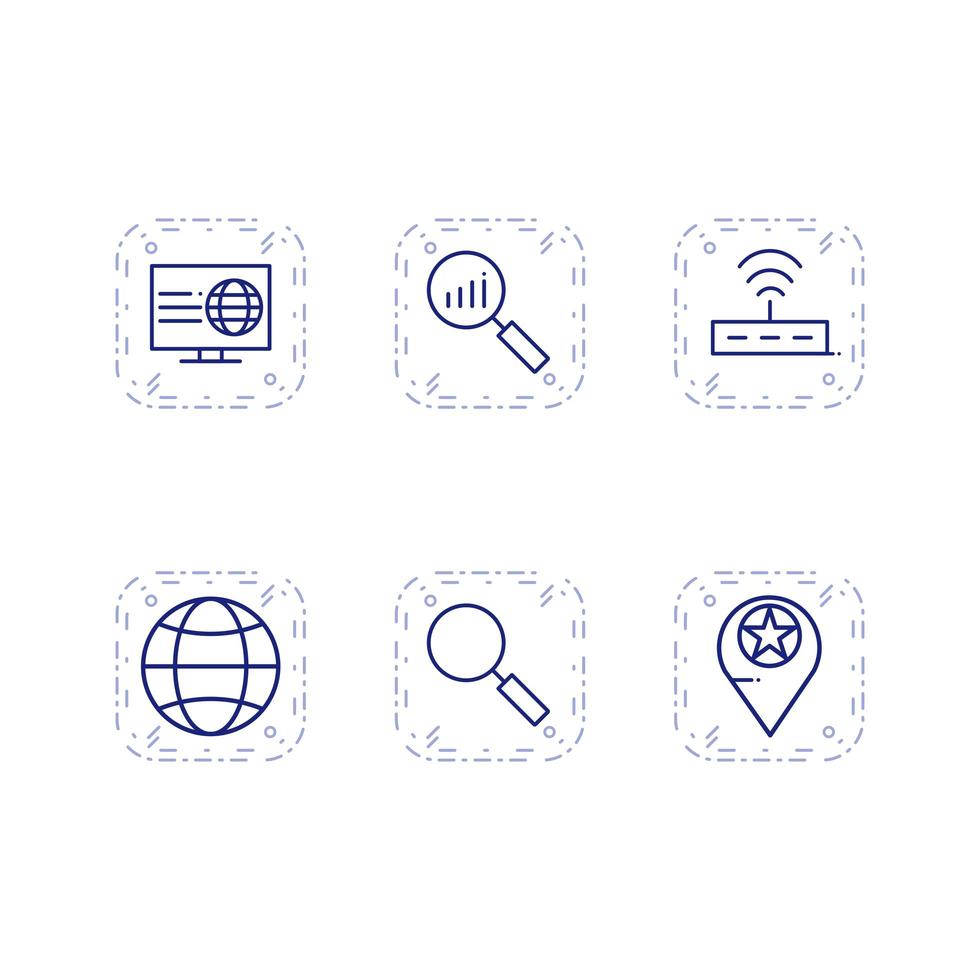 Icon Set Of Search Engine Optimization For Personal And Commercial Use... vector