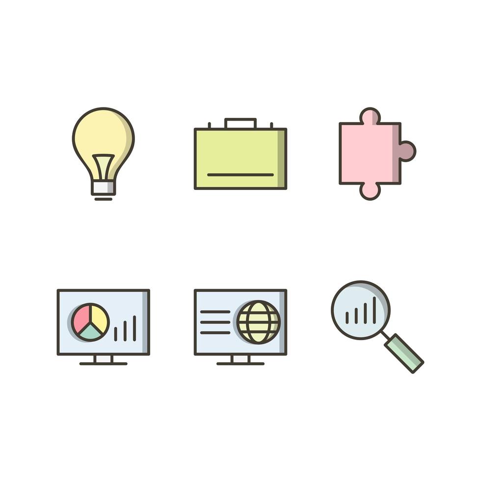 conjunto de iconos de optimización de motores de búsqueda para uso personal y comercial ... vector