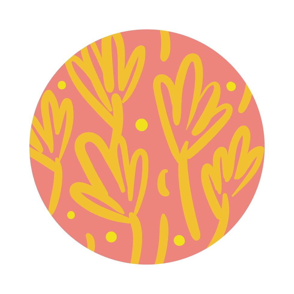 branch and leaves organic pattern block style vector