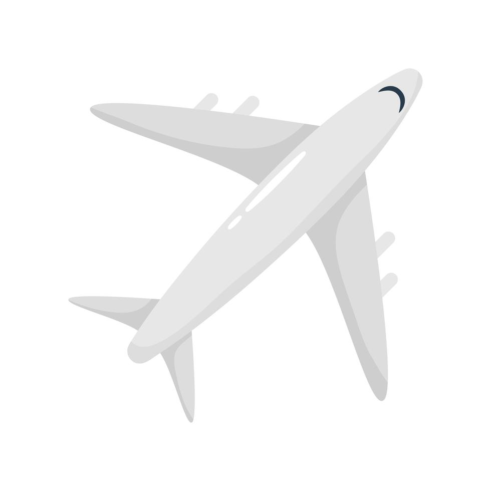 airplane flying flat style icon vector