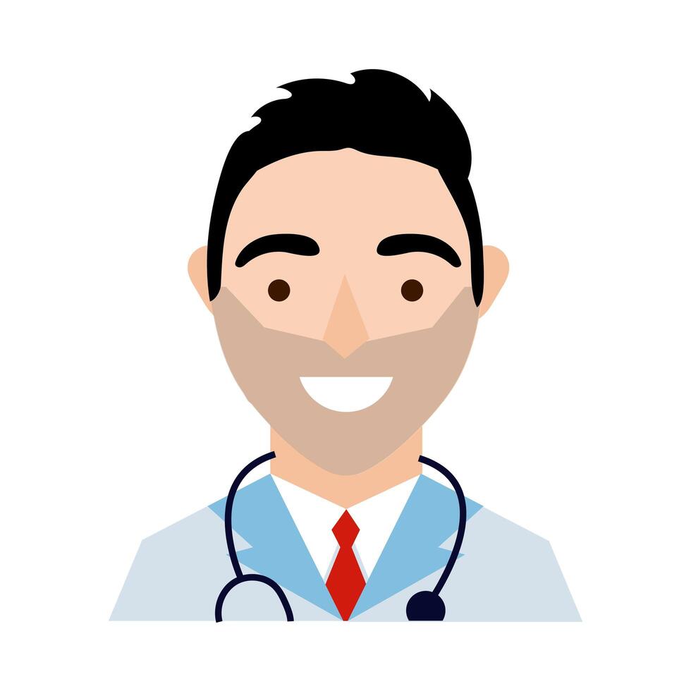 doctor with stethoscope character flat style vector