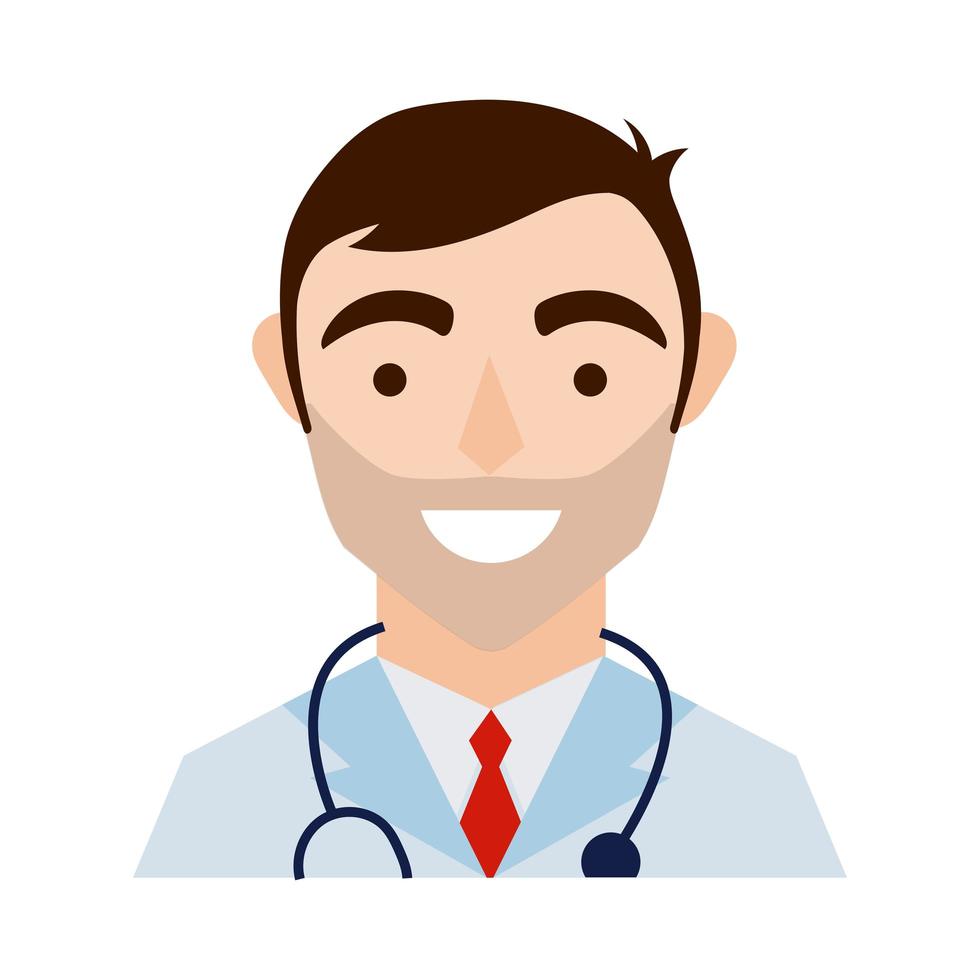 doctor with stethoscope character flat style vector