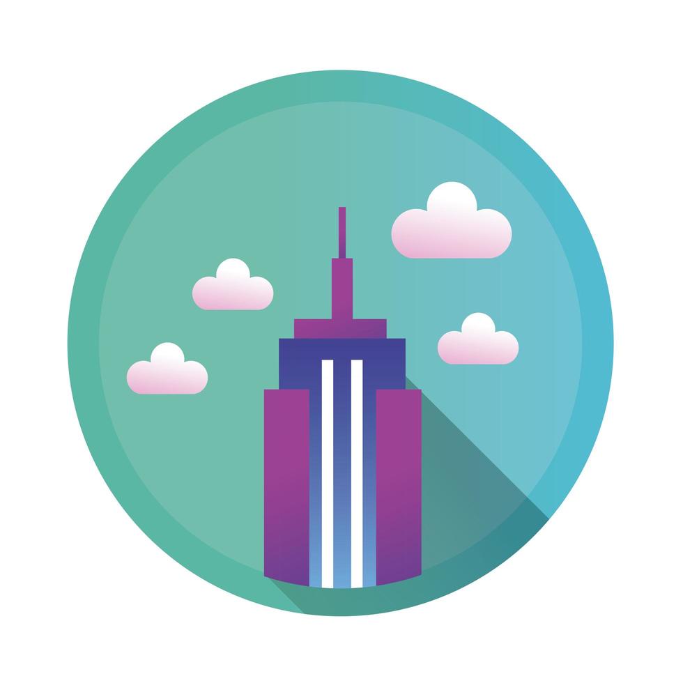 skyscraper building detailed style icon vector