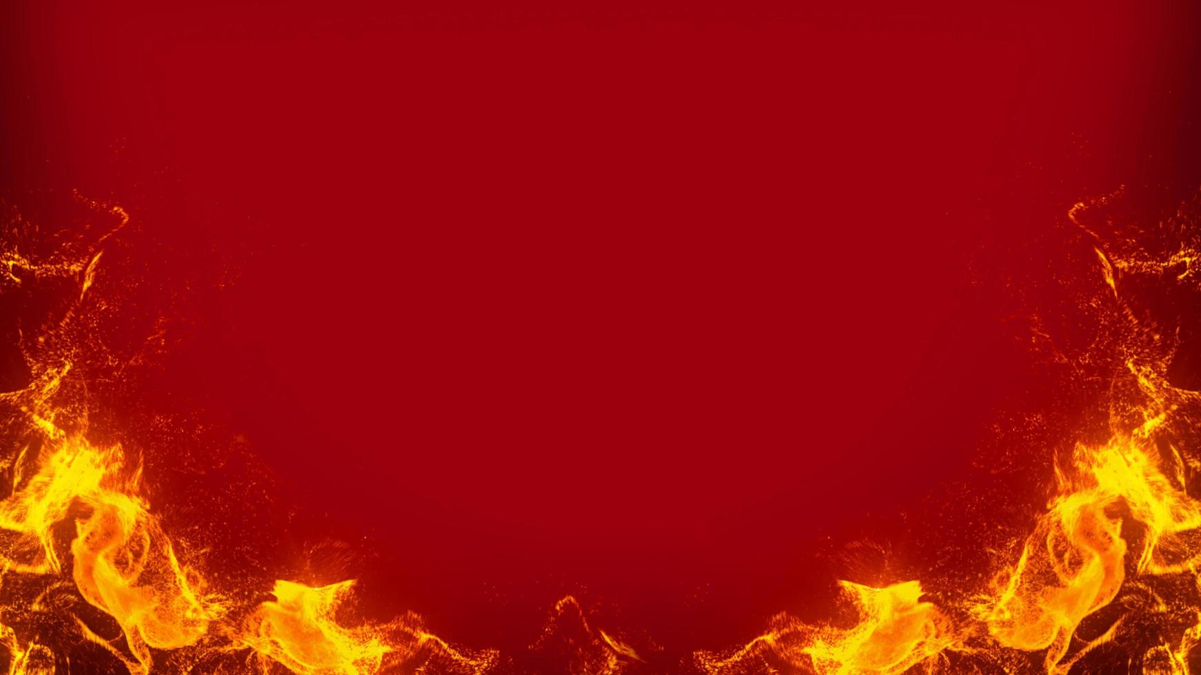 Fire frame on red background photo