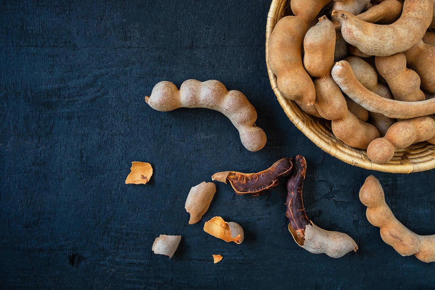 Nuts on a black surface photo