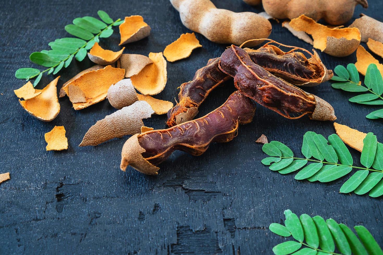 Tamarind on a black table photo