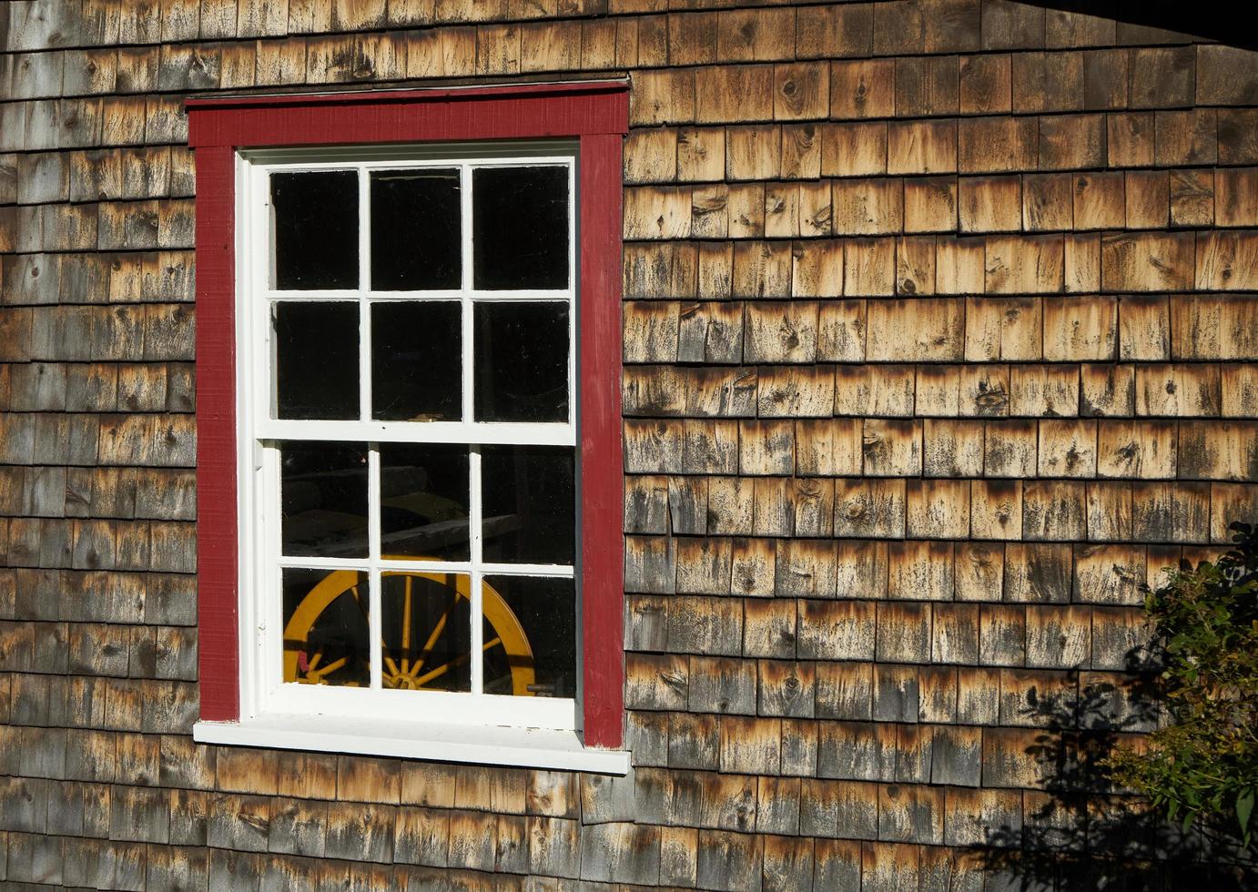 Ulverton, Quebec, Canada, October 11, 2019 - A wooden window photo