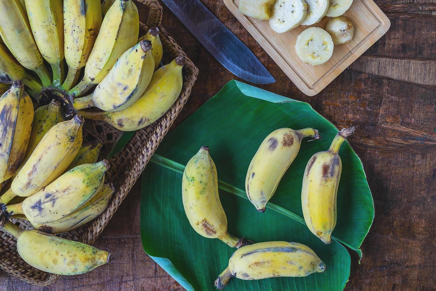 Top view of bananas photo