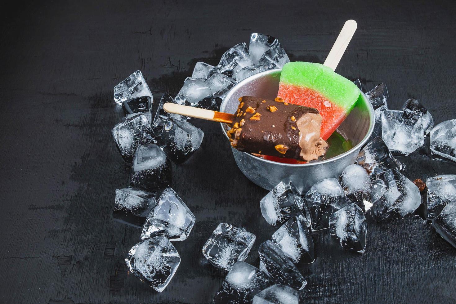 Ice cream in a bucket photo