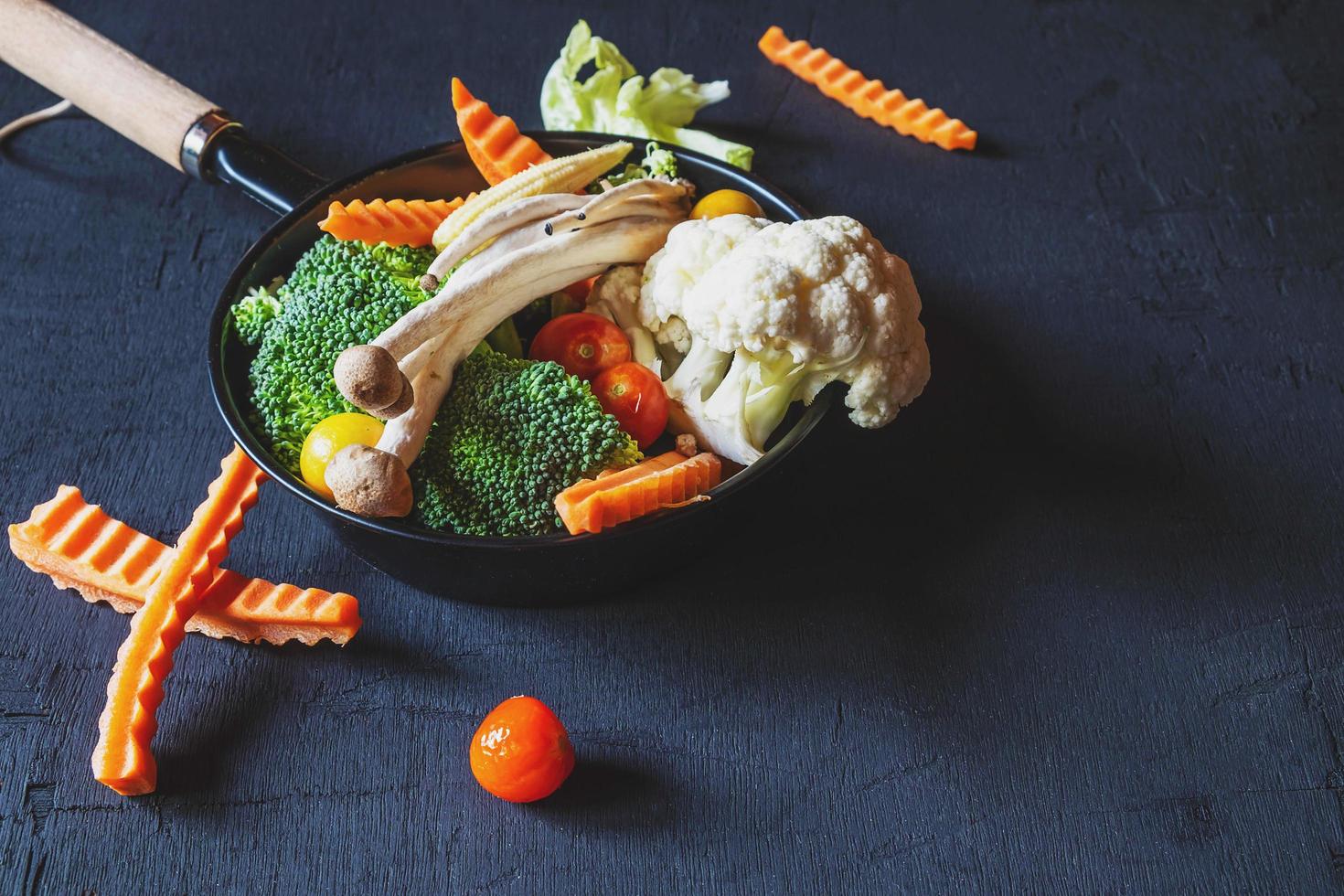 Veggies in a wok photo