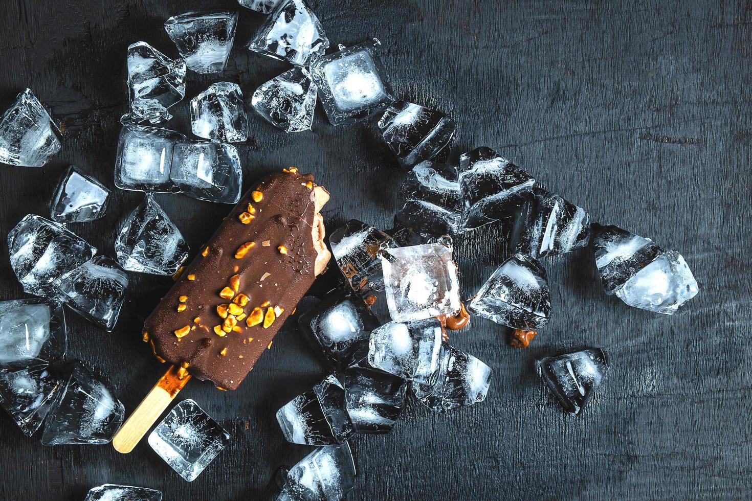 Chocolate ice cream and ice photo