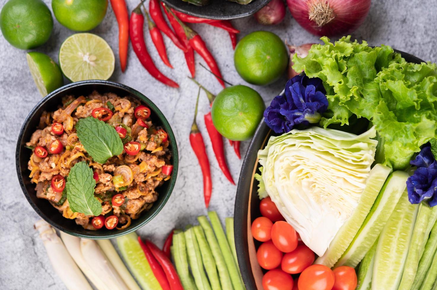 Spicy pork stir fry photo