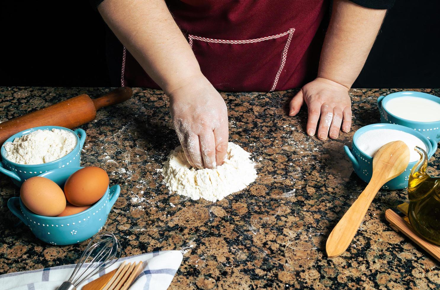 primer plano, de, un, persona que hace, pasta foto