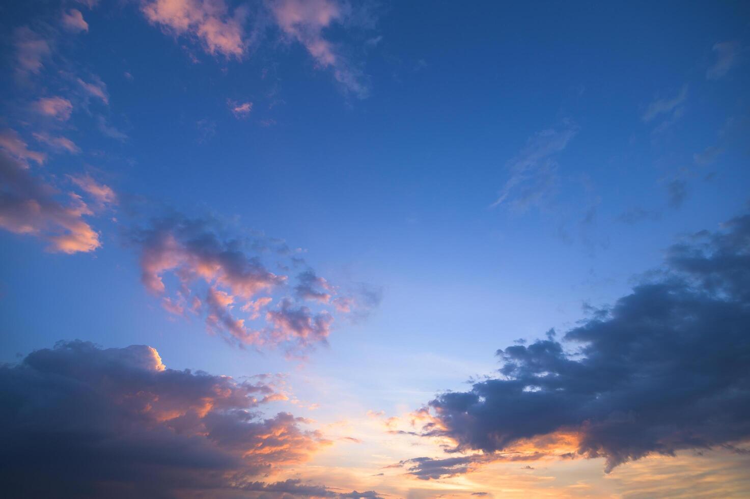 Sky and clouds at sunset photo