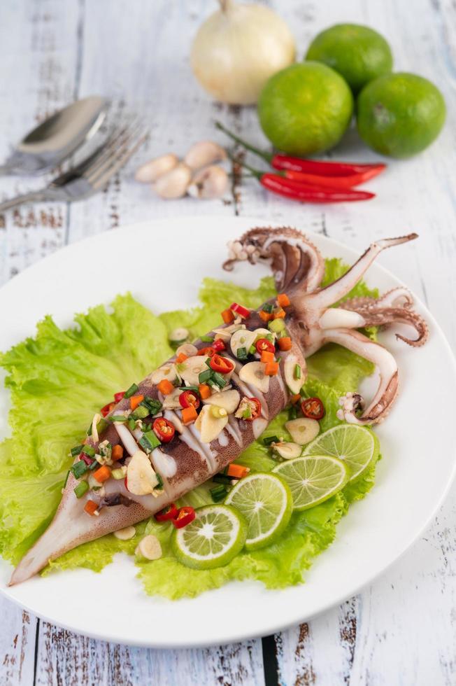 Spicy lemon squid photo