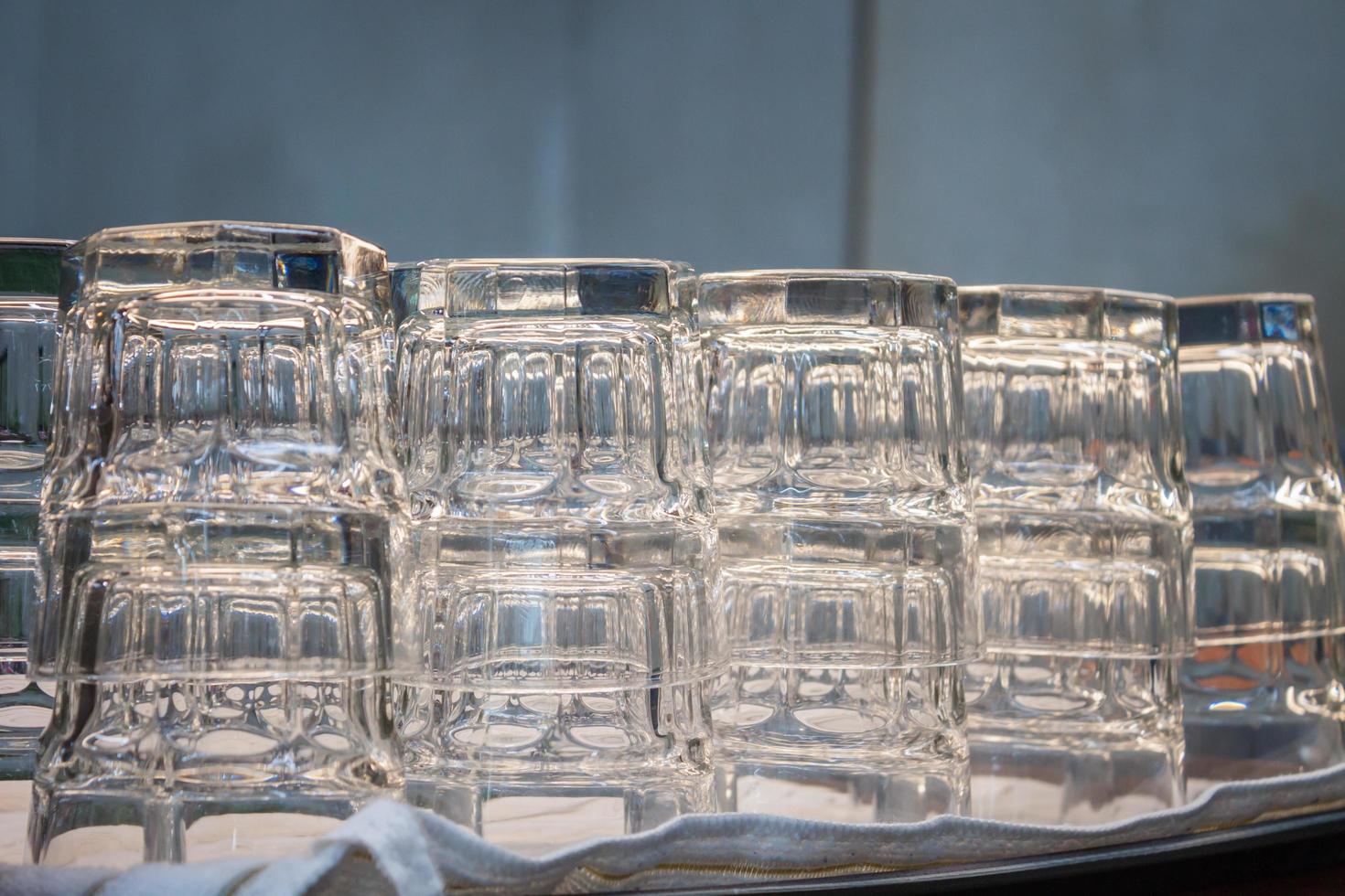 Empty glasses in a coffee shop photo