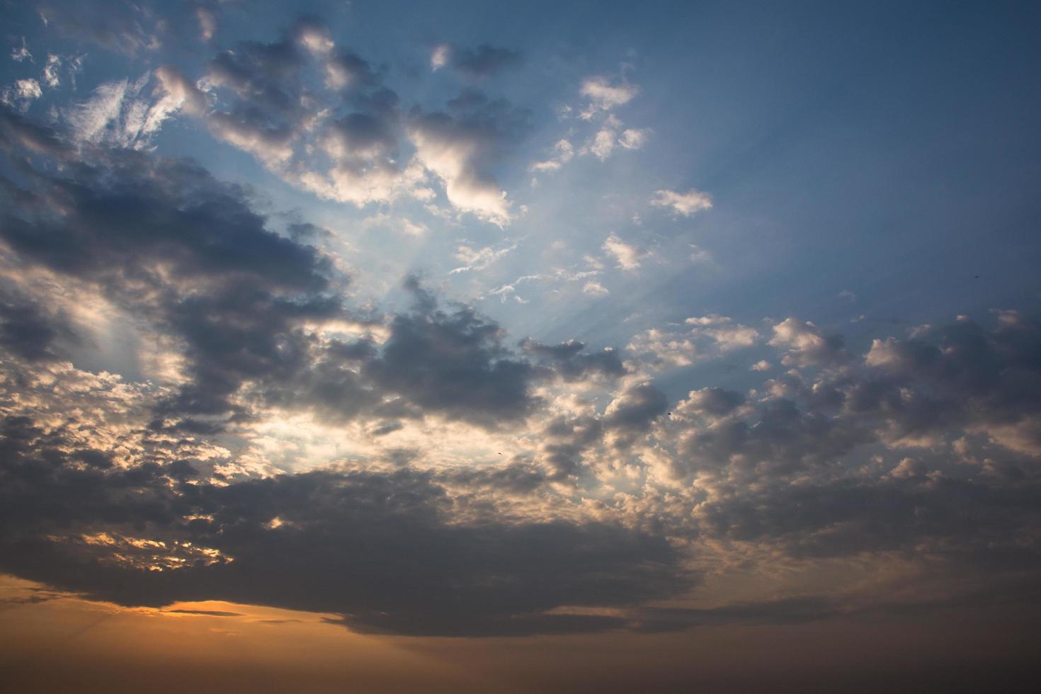 The sky and clouds at sunset photo