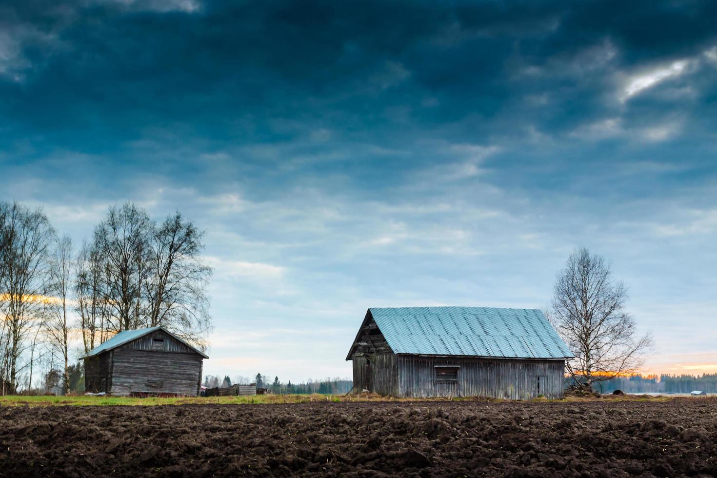 Wooden houses in the countryside photo