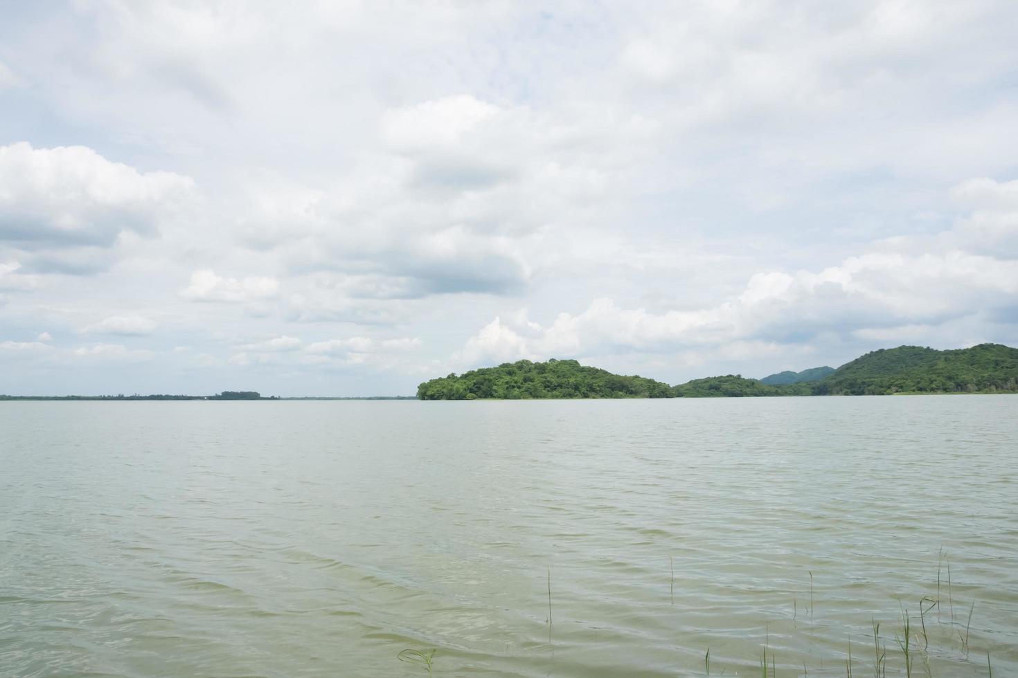 Lake under the cloudy sky photo