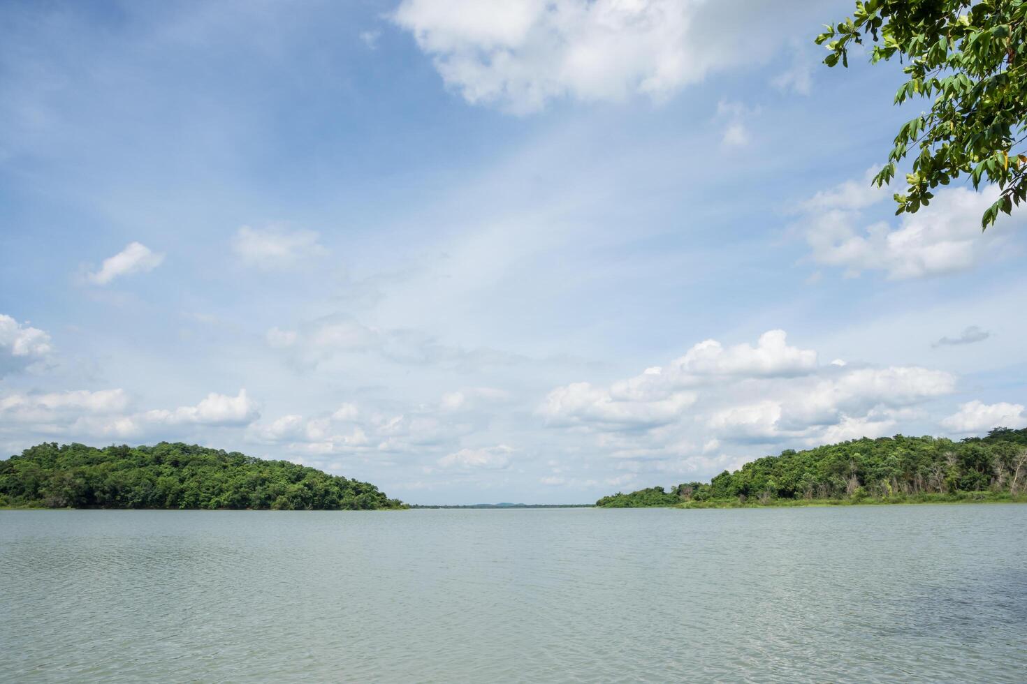 Lake under the cloudy sky photo