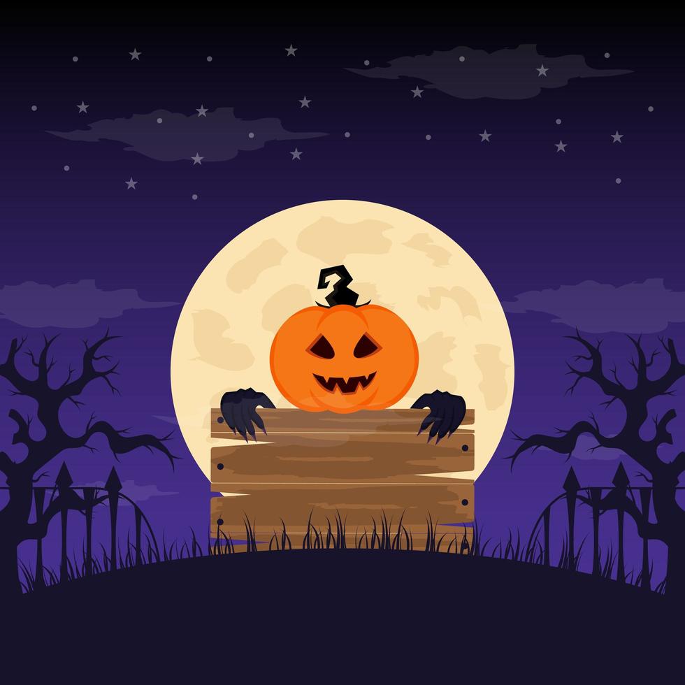 fondo de halloween de diseño plano vector