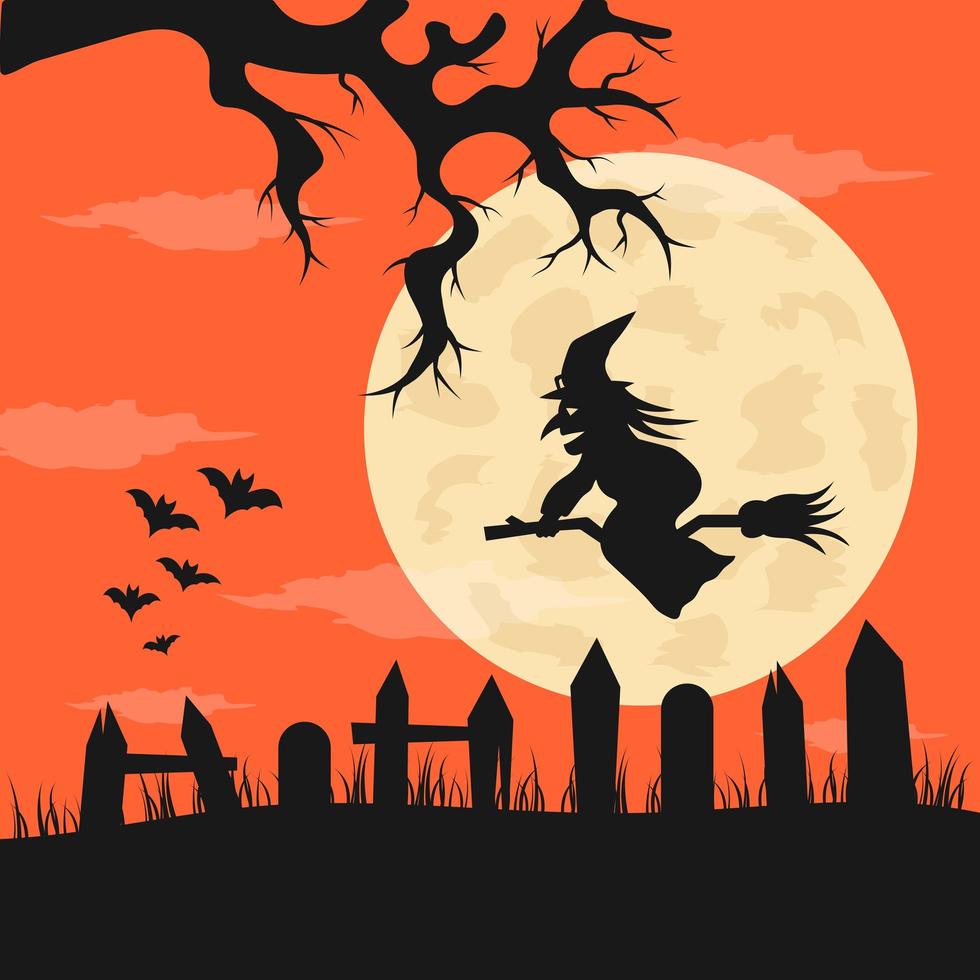 Flat design halloween background vector