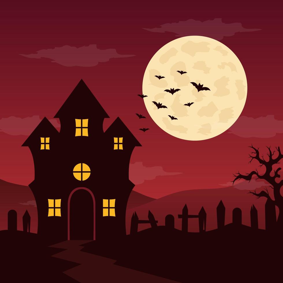 fondo de halloween de diseño plano vector