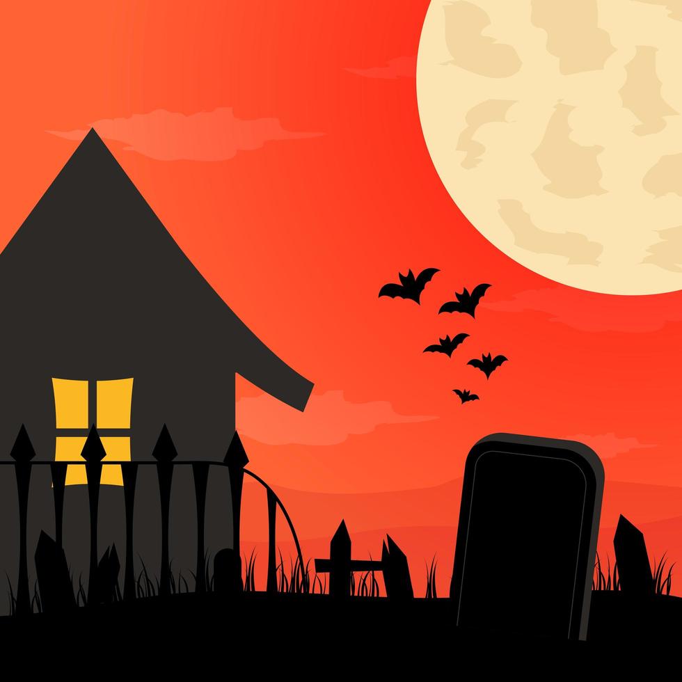 Flat design halloween background vector