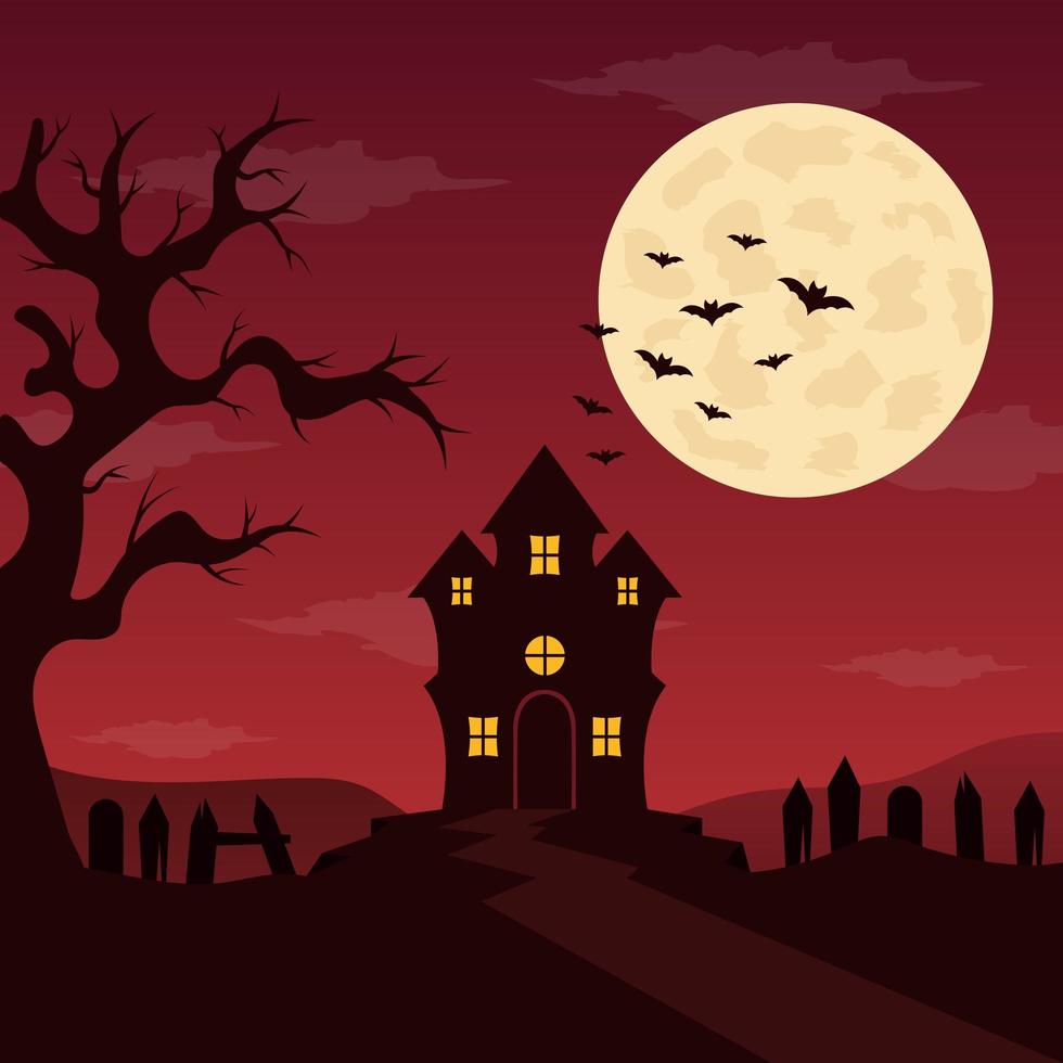 fondo de halloween de diseño plano vector