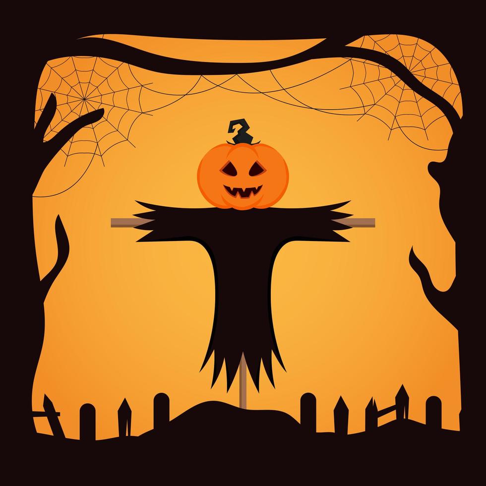 Flat design halloween background vector