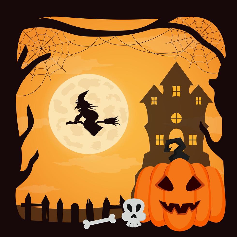 fondo de halloween de diseño plano vector