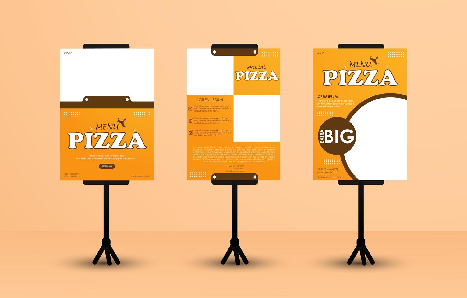 Set of standing banner for food business vector