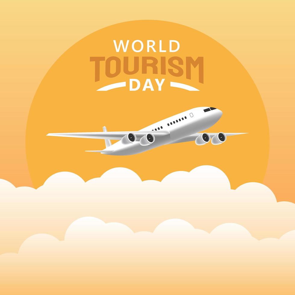 Ilustración dibujada a mano del concepto del día mundial del turismo. ilustración vectorial vector