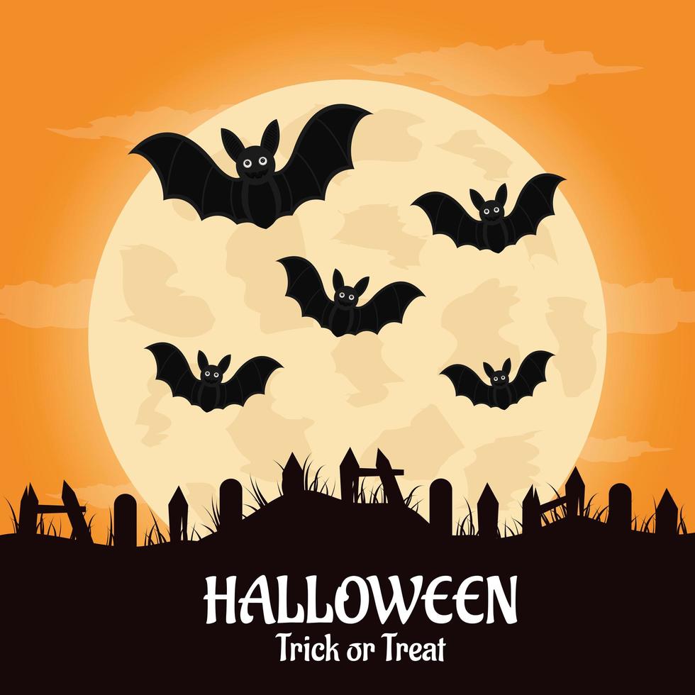 fondo de halloween de diseño plano vector