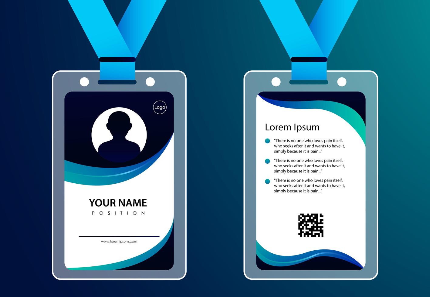 Id card for business modern design vector