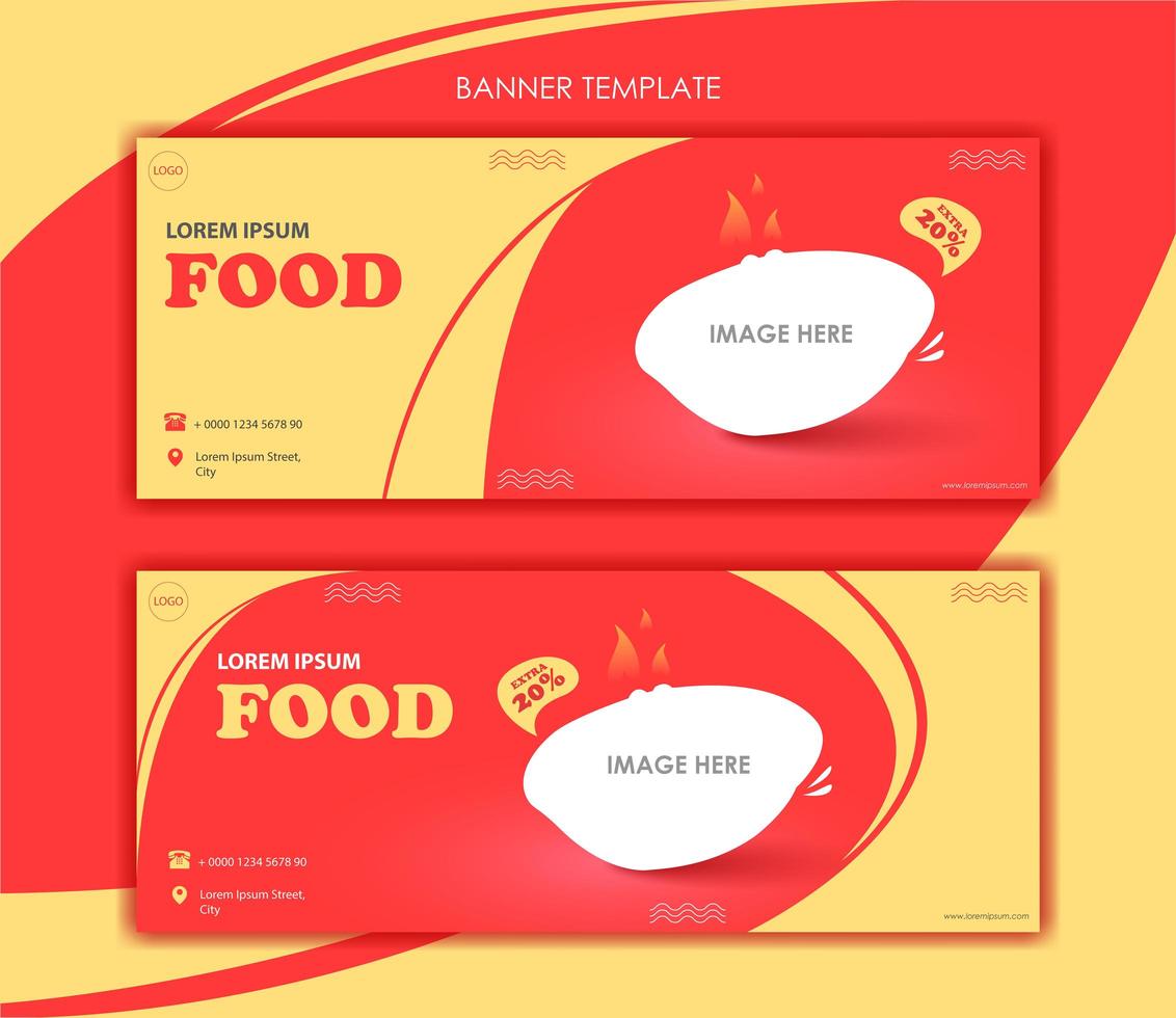 Set of banners for food business vector