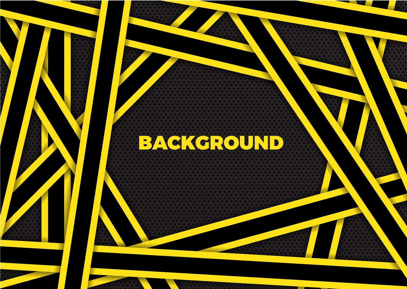 Abstract background modern design with overlapping yellow and black stripes vector